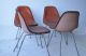 Red Fiberglass Shell Chairs Mid Century Modern Eames Design Herman Miller Pad Post-1950 photo 2