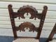 50234 Solid Oak Antique Carved Side Chairs Chair S 1900-1950 photo 1