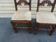 50234 Solid Oak Antique Carved Side Chairs Chair S 1900-1950 photo 3