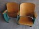 7 Vtg Set Of 2 Theater Movie Entertainment Auditorium Maple Wood Seats Seating Post-1950 photo 3
