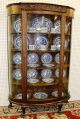 Antique American Curved Glass Tiger Oak Carved China Cabinet C1890 1800-1899 photo 1
