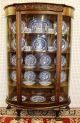 Antique American Curved Glass Tiger Oak Carved China Cabinet C1890 1800-1899 photo 2