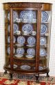 Antique American Curved Glass Tiger Oak Carved China Cabinet C1890 1800-1899 photo 3