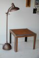 Industrial Modern Mid Century Leather With Metal Trim Table Brown Vintage Design Post-1950 photo 7