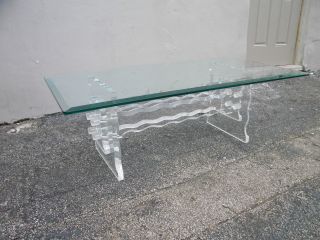Mid - Century Lucite Glass - Top Coffee Table 2620 photo