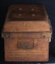 Trunk Suitcase Steel Chic Vintage Box Antique Chest Chippy Shabby Table Trunk 1900-1950 photo 10