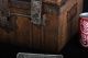 Trunk Suitcase Steel Chic Vintage Box Antique Chest Chippy Shabby Table Trunk 1900-1950 photo 2