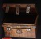 Trunk Suitcase Steel Chic Vintage Box Antique Chest Chippy Shabby Table Trunk 1900-1950 photo 7