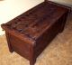 Antique Vintage Hand Carved Wood Pegged Trunk Chest 18th Century 1600 - 1700 ? Pre-1800 photo 1