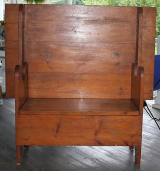 Circa 1880 ' S Country Pine Hutch Table; Pinned; 48 