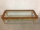Mid - Century Modern Two Tone Ornate Solid Wood/glass Top Large Coffee Table Post-1950 photo 2