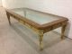 Mid - Century Modern Two Tone Ornate Solid Wood/glass Top Large Coffee Table Post-1950 photo 3