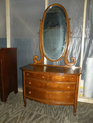 Refinished Antique Princess Bedroom Dresser With Mirror photo
