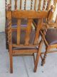 Set Of 4 English Antique Oak Barley Twist Chairs.  Sturdy &solid 1900-1950 photo 5