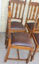 Set Of 4 English Antique Oak Barley Twist Chairs.  Sturdy &solid 1900-1950 photo 6