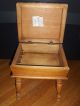 Anitque Sewing Box Foot Stool With Tapestry Cushioned Top,  Maple Wood Unknown photo 1