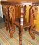 Antique Hand Art Carved Wood Elephant Oak Vintage Table 1800-1899 photo 5