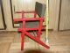 Antique Childs Canvas Seat & Back Red Wood Camping Fishing Chair Foldable Outdoo 1900-1950 photo 3