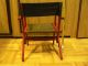 Antique Childs Canvas Seat & Back Red Wood Camping Fishing Chair Foldable Outdoo 1900-1950 photo 5