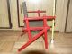 Antique Childs Canvas Seat & Back Red Wood Camping Fishing Chair Foldable Outdoo 1900-1950 photo 7