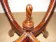 Carved Mahogany Empire Style Marble Top Round End Tables,  Antique Reproduction Other photo 9