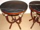 Carved Mahogany Empire Style Marble Top Round End Tables,  Antique Reproduction Other photo 1