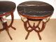Carved Mahogany Empire Style Marble Top Round End Tables,  Antique Reproduction Other photo 2