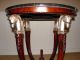 Carved Mahogany Empire Style Marble Top Round End Tables,  Antique Reproduction Other photo 3
