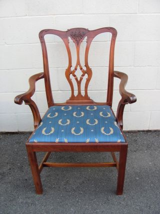 Set 12 Antique English Mahogany Chippendale Dining Chairs Circa 1880 photo