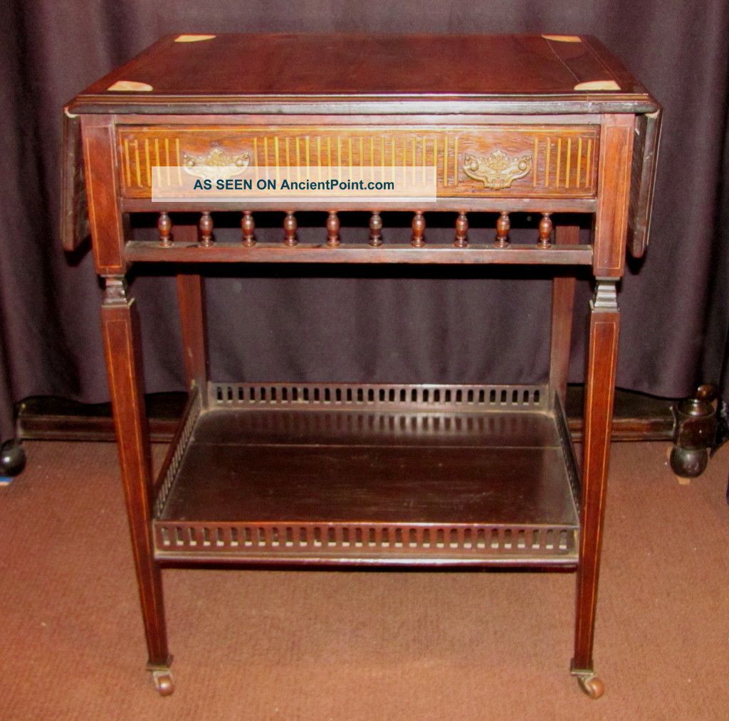 Antique English Victorian Rosewood Side Table Circa 1870 1800-1899 photo