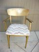 Set Of Four Vintage Mid Century Modern Danish Gold/tan Chairs Fabric Cushions Post-1950 photo 3