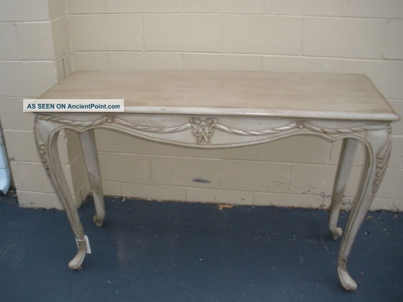 42027: Modern French Country Library Sofa Table Stand Post-1950 photo