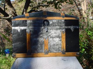 Antique Trunk - 1872 Patent Date - Beautifully Restored - Awesome Trunk photo