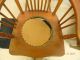 Old Spindle Back Sewing Rocker With Leather Seat In Need Of Repair Post-1950 photo 3