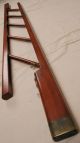 Fine English Regency Antique Mahogany & Brass Folding Nautical Or Library Ladder Other photo 9