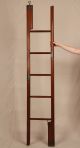 Fine English Regency Antique Mahogany & Brass Folding Nautical Or Library Ladder Other photo 1