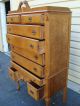 51129 Antique Burled Maple High Boy High Chest Dresser 1900-1950 photo 6