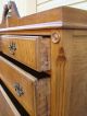 51129 Antique Burled Maple High Boy High Chest Dresser 1900-1950 photo 7