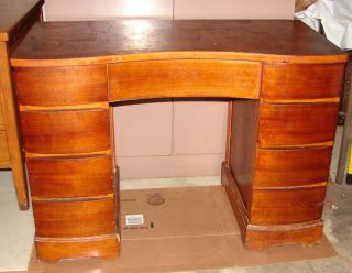 Antique Walnut Kidney Shape Desk photo