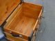 Antique Trunk Great Restoration New Belts Slight Curve In The Lid Other photo 8