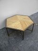 Mid - Century Bamboo And Metal Hexagonal Glass Top Coffee Table 2083 Post-1950 photo 1