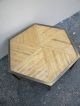 Mid - Century Bamboo And Metal Hexagonal Glass Top Coffee Table 2083 Post-1950 photo 2