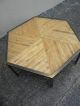 Mid - Century Bamboo And Metal Hexagonal Glass Top Coffee Table 2083 Post-1950 photo 5