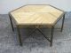 Mid - Century Bamboo And Metal Hexagonal Glass Top Coffee Table 2083 Post-1950 photo 6