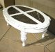 Chic Shabby Vintage White Coffee Table French Country Distressed With Marble Post-1950 photo 11