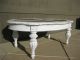 Chic Shabby Vintage White Coffee Table French Country Distressed With Marble Post-1950 photo 3
