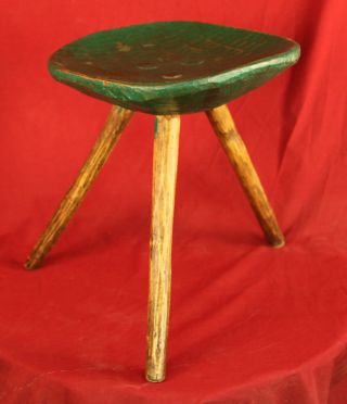 Circa 1880 ' S Hand Carved Antique Milking Stool photo
