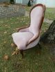Gorgeous Rose Colored Victorian Slipper Chair W/carved Detail 1800-1899 photo 3
