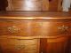 Solid Oak Washstand With Mirror And Towel Bars 1800-1899 photo 7