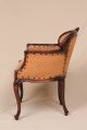 Petite Louis Xv Style French Antique Velvet Carved Vanity Bench Stool Arm Chair 1900-1950 photo 3